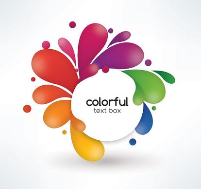 colorful text box vector
