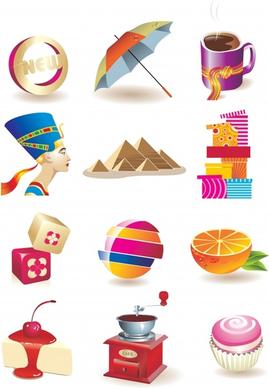logo icons modern colorful 3d symbols