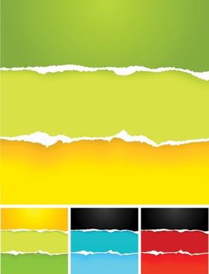 colorful torn paper vector