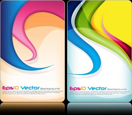 brochure background templates colorful abstract curves decor
