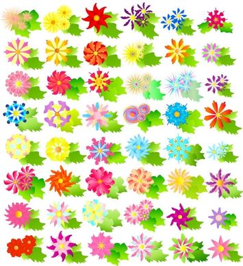 colorful vector flowers