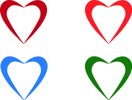 colorful vector hearts