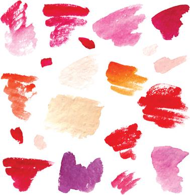 colorful watercolor ink brushes vector