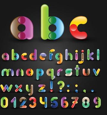 alphabet icons background colorful words numbers decoration