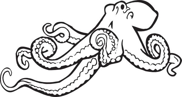 Coloring Book Octopus clip art