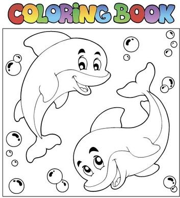 coloring picture sea world vector template