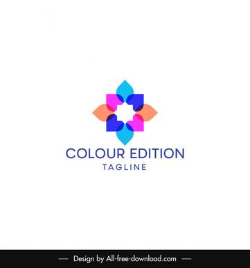 colour edition logo template abstract colorful symmetrical floral shape