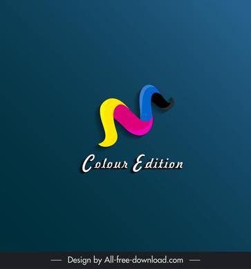 colour edition logo vector design modern elegant curves sketch