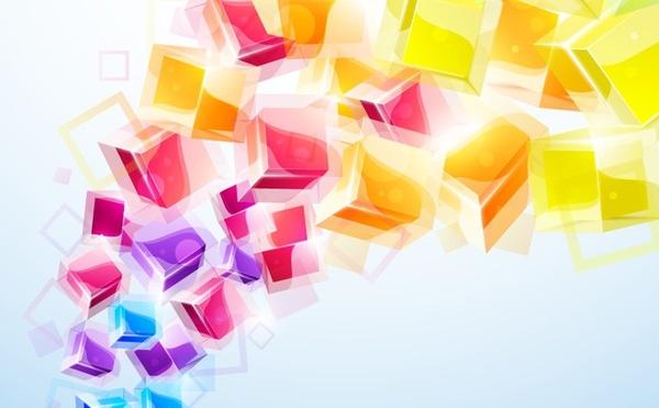 colorful 3d cubes background shiny objects decoration