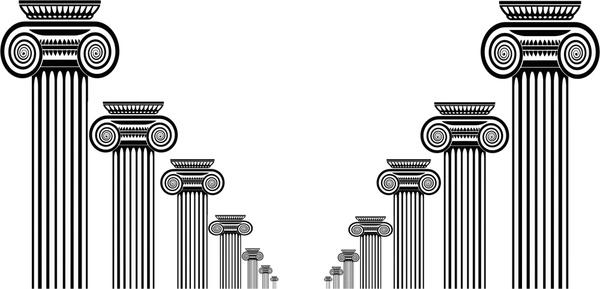 columns architecture vector illustration with black and white