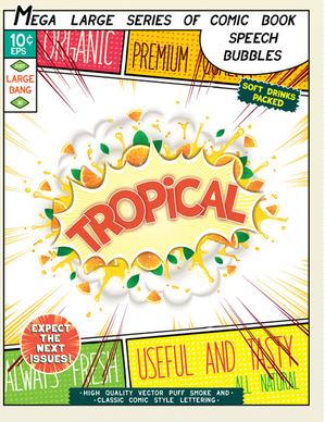 comic style explosion fruit effect vector
