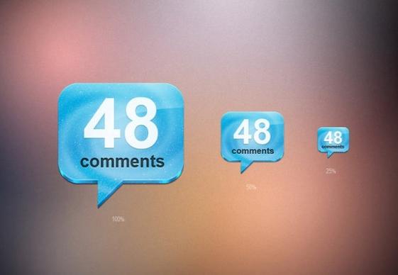 comments icon psd layered