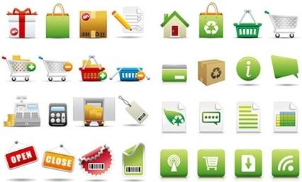 commerce icons collection various colored symbols design