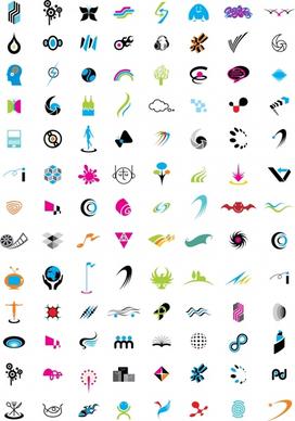 logo design elements collection multicolored shapes sketch