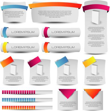 commonly color label stickers vector set