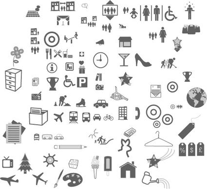 commonly used graphic icons vector