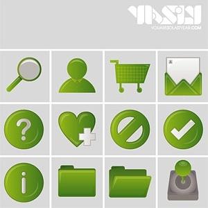 commonly used in web design green style icon vector