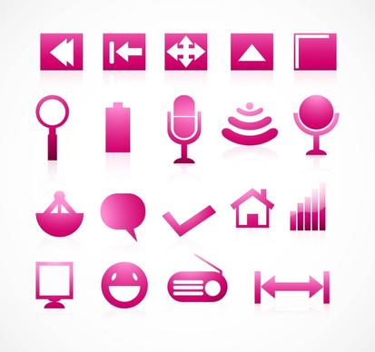 communication reflection colorful icons vector