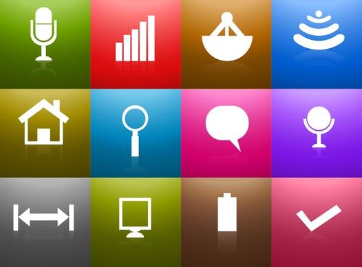 communication reflection icons colorful vector illustration