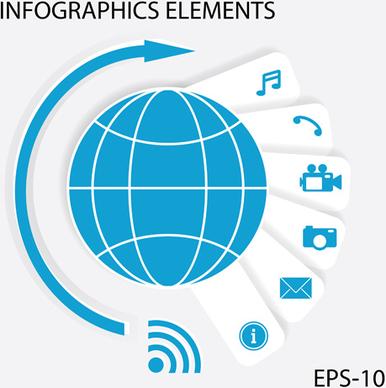 communication with media infographics elements vector