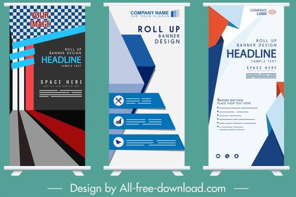 company banner templates rolled up shape modern decor