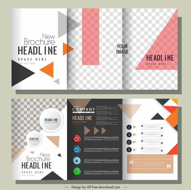 company brochure templates modern colorful checkered geometric decor