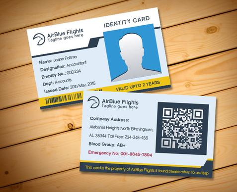 company employee identity card design templates