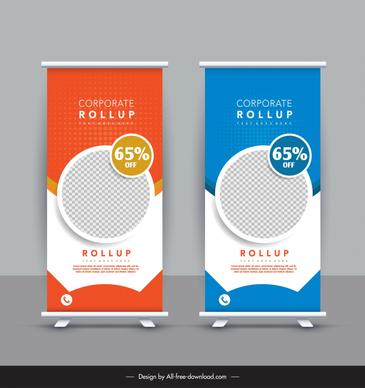 company promotional roll up banner templates elegant checkered circle