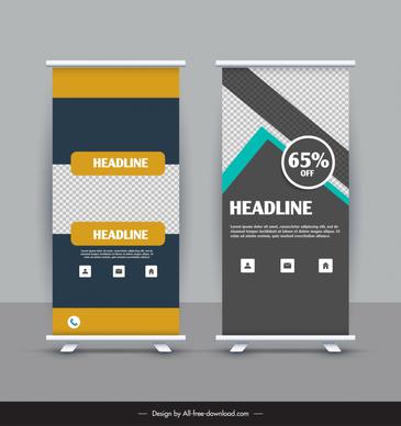 company promotional roll up banner templates modern contrast geometry