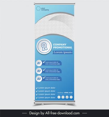company roll up banner template elegant checkered curves