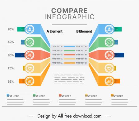 compare infographic template symmetric 3d