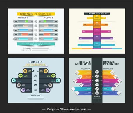 compare infographic templates elegant  modern geometric decor