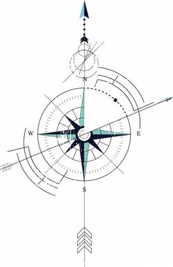 compass background flat circles arrows sketch
