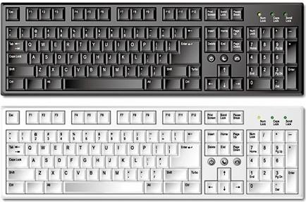 computer keyboard design sets black white realistic design