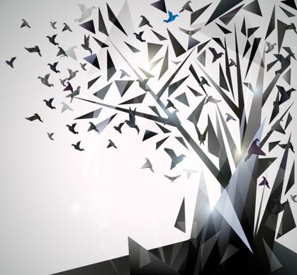 concept paper cranes vector backgrounds