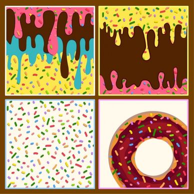 confectionery background colorful melting objects decor square isolation