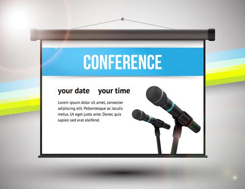 conference microphones business template vector