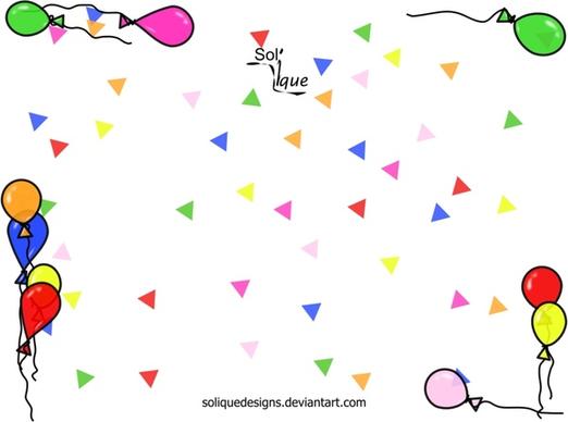 Confetti Background with Balloon Frame