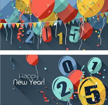 confetti with balloon christmas banners vector