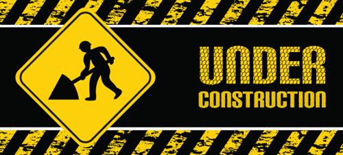 construction signs mix garbage elements vector