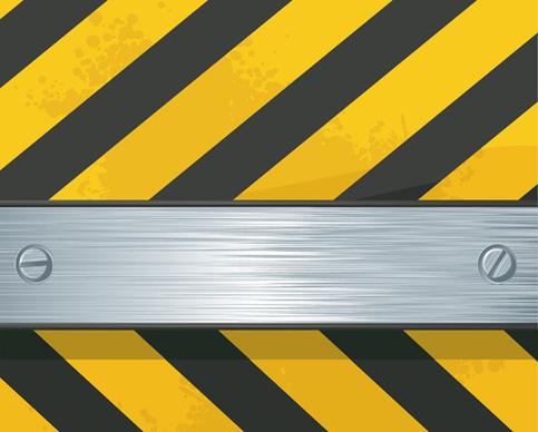 construction warning signs background design vector