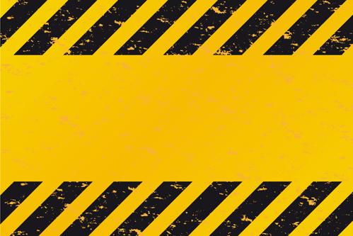construction warning signs background design vector