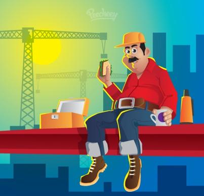 construction worker vector illustration