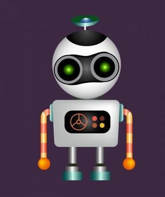 contemporary robot icon shiny multicolored design