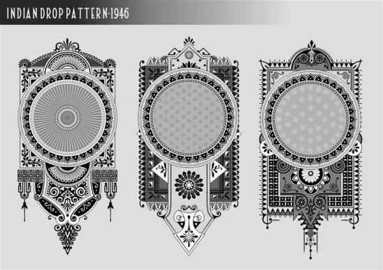 label templates retro ethnic ornament black white design