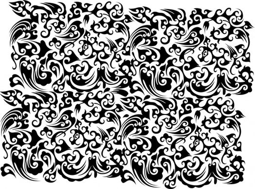 decorative template classic black white doodles abstraction
