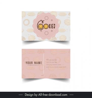 cookies business card template blurred classic stylized