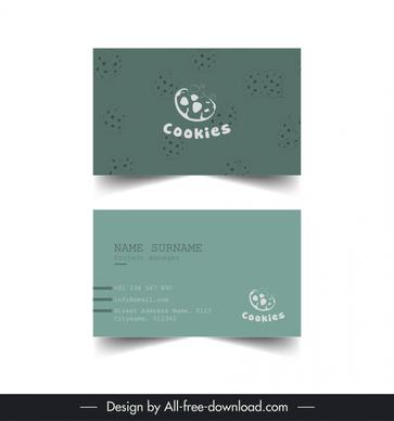 cookies business card template dark classic simple