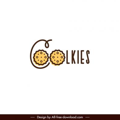 cookies logo template stylized flat classic design