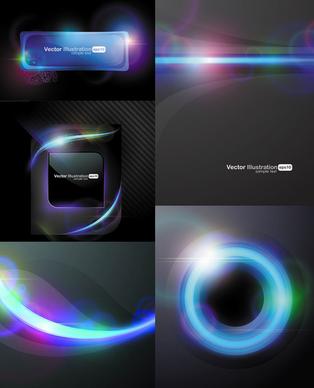 cool halo background vector set